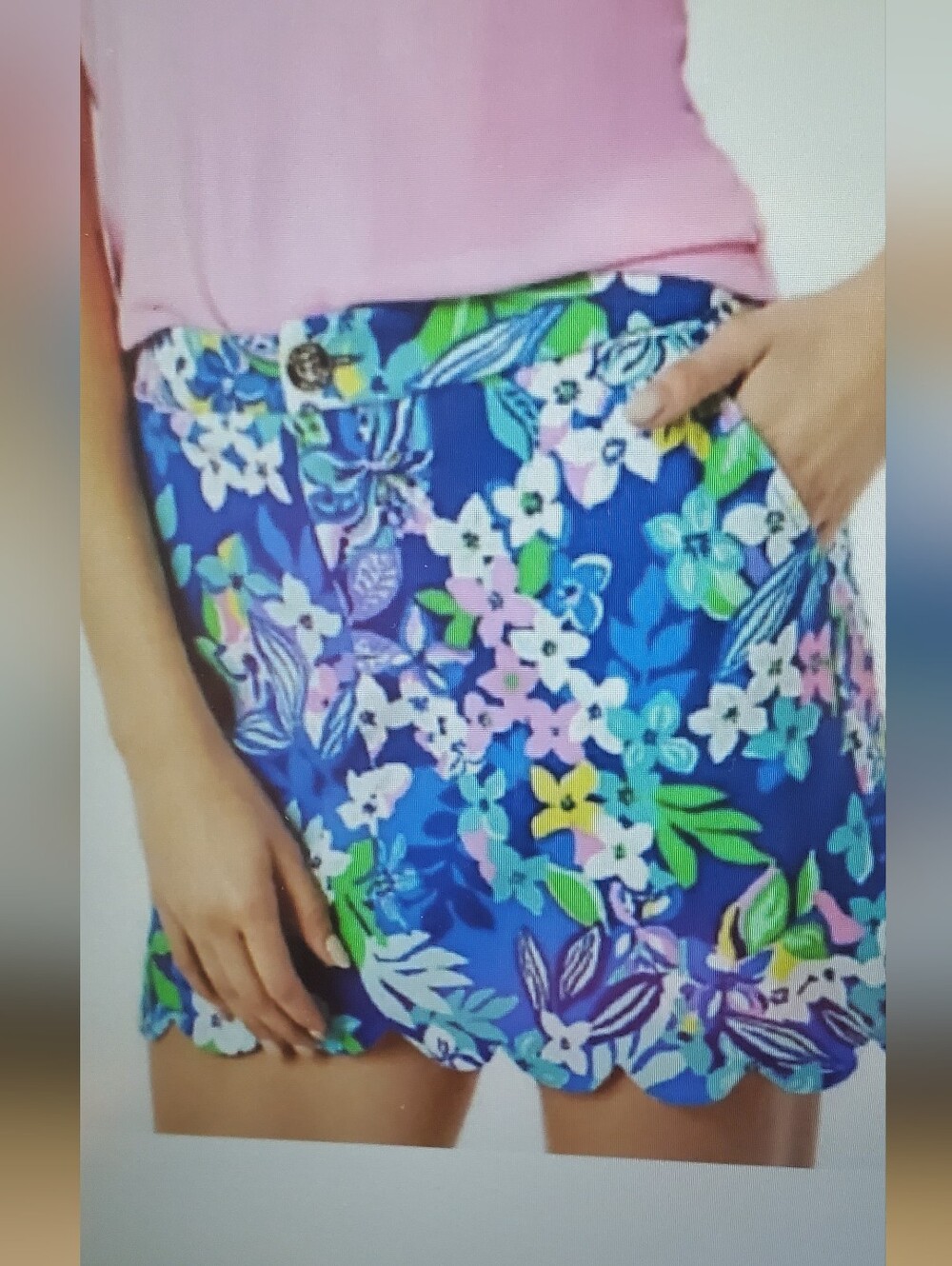 Lilly Pulitzer Colette Scalloped Hem Skort, Size 0